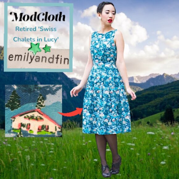 Modcloth Emily and Fin Swiss Chalets Dress - Picture 2 of 16